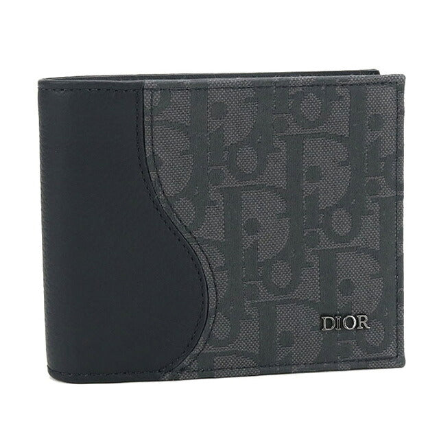 中古 ディオール 二つ折り財布 メンズ ブランド Dior サドル 2ADBC306 グレー 財布 USDCD107186011