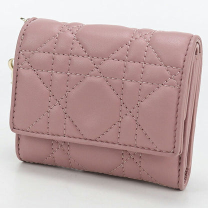 中古 ディオール 三つ折り財布 三折財布 レディース ブランド Dior レディディオール ロータス ウォレット S0181ONMJ ピンク 財布 USDCD107751011