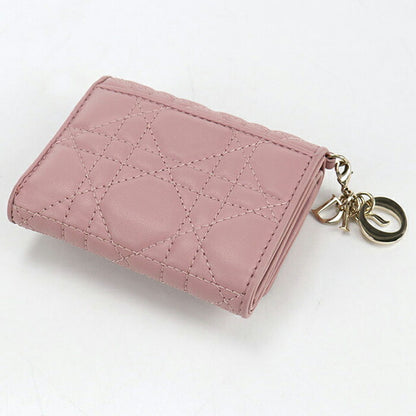 中古 ディオール 三つ折り財布 三折財布 レディース ブランド Dior レディディオール ロータス ウォレット S0181ONMJ ピンク 財布 USDCD107751011