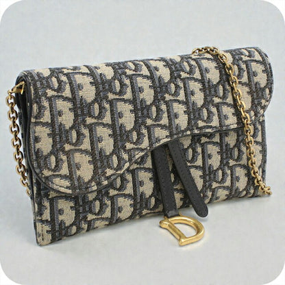中古 ディオール チェーンウォレット レディース ブランド Dior サドル ネイビー 財布 USDCD107942011