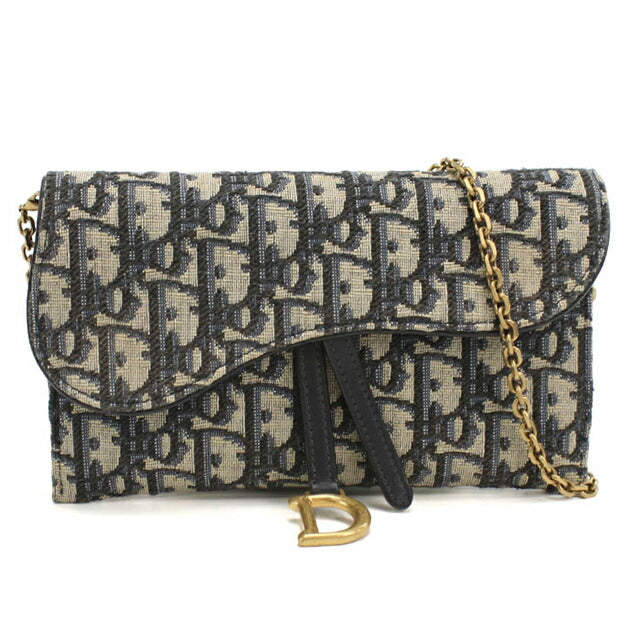 中古 ディオール チェーンウォレット レディース ブランド Dior サドル ネイビー 財布 USDCD107942011