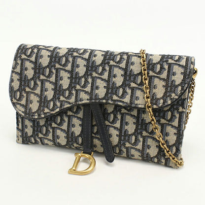 中古 ディオール チェーンウォレット レディース ブランド Dior サドル ネイビー 財布 USDCD107942011