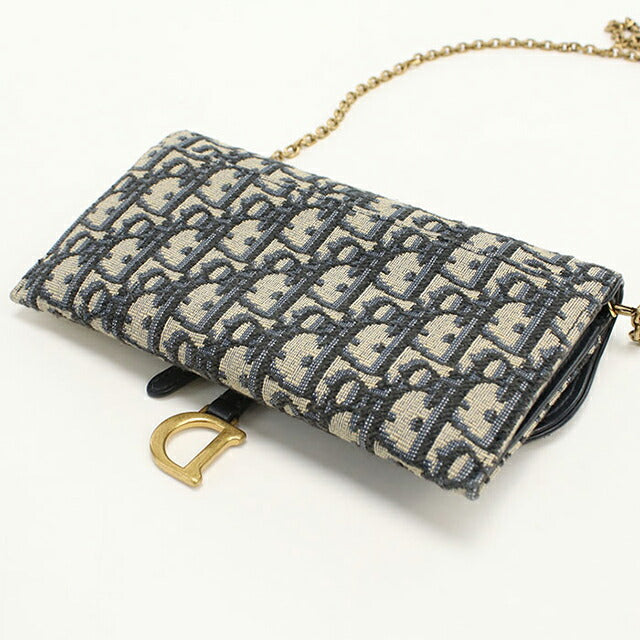 中古 ディオール チェーンウォレット レディース ブランド Dior サドル ネイビー 財布 USDCD107942011