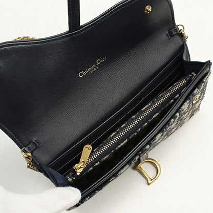 中古 ディオール チェーンウォレット レディース ブランド Dior サドル ネイビー 財布 USDCD107942011