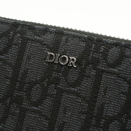 中古 ディオール 長財布ラウンドファスナー メンズ ブランド Dior ディオールオブリーク ロングジップウォレット ブラック 財布 USDCD107991011