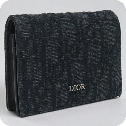 中古 ディオール 名刺入れ メンズ ブランド Dior ディオール オブリーク ビジネスカードホルダー ブラック 小物 USDCD108216011