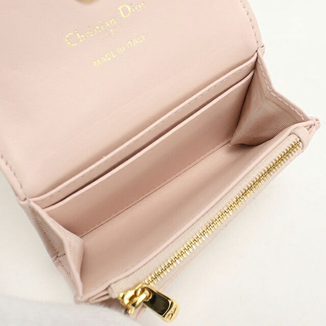 中古 ディオール 二つ折り財布 二折財布 レディース ブランド Dior ディオールジョリー グリシンウォレット ピンク 財布 USDCD108306011