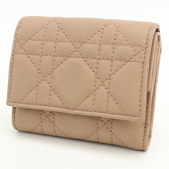 中古 ディオール 三つ折り財布 三折財布 レディース ブランド Dior ロータス ウォレット S0181ONMJ ベージュ USDCD109282011
