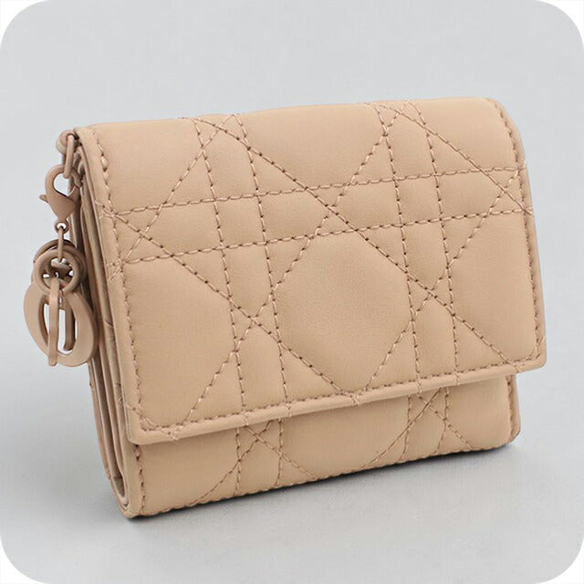 中古 ディオール 三つ折り財布 三折財布 レディース ブランド Dior ロータス ウォレット S0181ONMJ ベージュ USDCD109282011