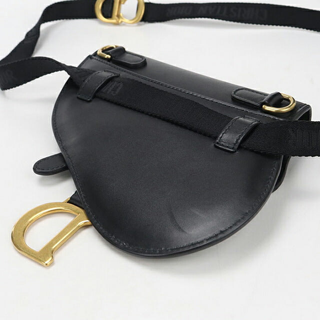 二手 Dior 身体包 女士品牌 Dior 马鞍皮带包 皮革 黑色 USDCD110222011
