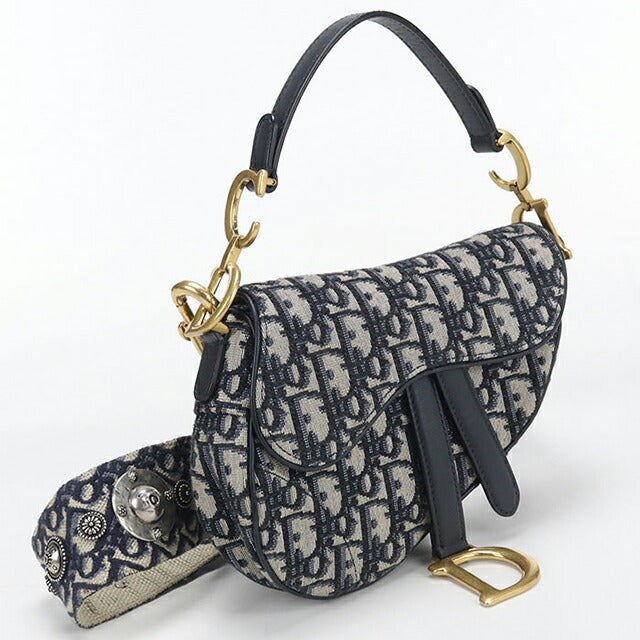 二手 Dior 单肩包 女士品牌 Dior 马鞍迷你 海军蓝 USDCD110232011