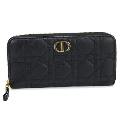 Used Dior long wallet round zipper ladies brand Dior Dior Caro slim long wallet leather black USDCD110900011