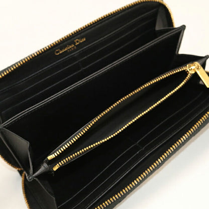 Used Dior long wallet round zipper ladies brand Dior Dior Caro slim long wallet leather black USDCD110900011
