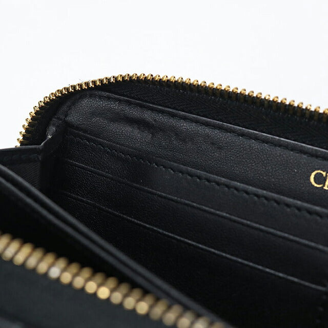 Used Dior long wallet round zipper ladies brand Dior Dior Caro slim long wallet leather black USDCD110900011