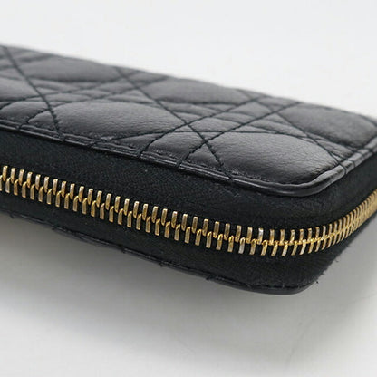 Used Dior long wallet round zipper ladies brand Dior Dior Caro slim long wallet leather black USDCD110900011