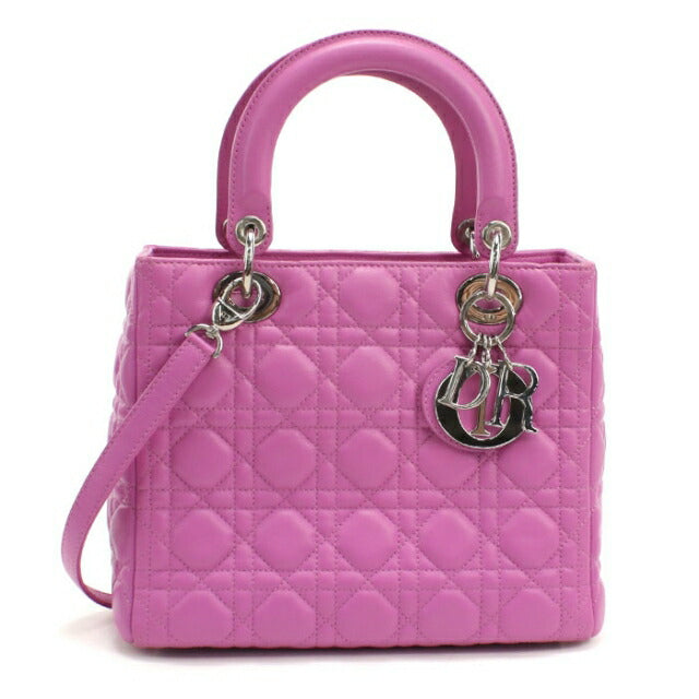 中古 ディオール ハンドバッグ レディース ブランド Dior レディディオール 2WAY バッグ ミディアム パープル USDCD111002011