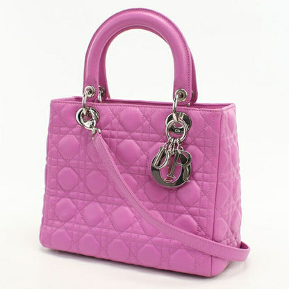 二手 Dior 手提包 女士品牌 Dior Lady Dior 2WAY 包 中号 紫色 USDCD111002011