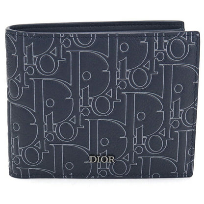 中古 ディオール 二つ折り財布 二折財布 メンズ ブランド Dior ディオールグラビティ 二つ折りウォレット ネイビー USDCD111112011