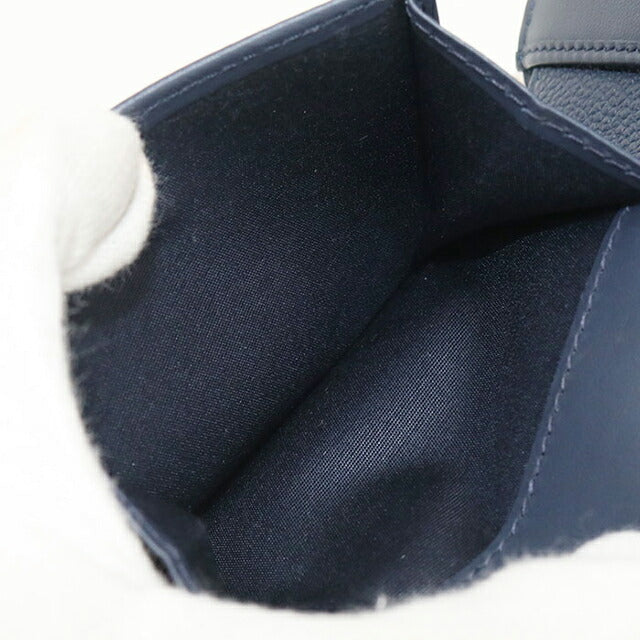 中古 ディオール 二つ折り財布 二折財布 メンズ ブランド Dior ディオールグラビティ 二つ折りウォレット ネイビー USDCD111112011