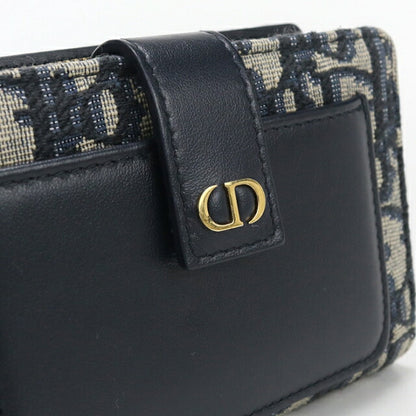 中古 ディオール 二つ折り財布 二折財布 レディース ブランド Dior ３０ モンテーニュ ディタニー　ウォレット ネイビー USDCD111537011
