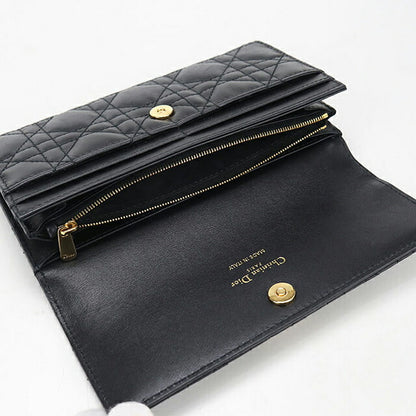 Used Dior long wallet bi-fold ladies brand Dior Dior Jolie Orchid long wallet black USDCD111948011