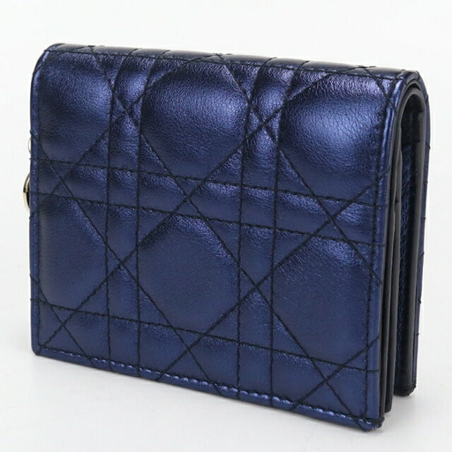 中古 ディオール 二つ折り財布 二折財布 レディース ブランド Dior ミディアム　ウォレット レザー S0178OWEC ブルー USDCD112187011