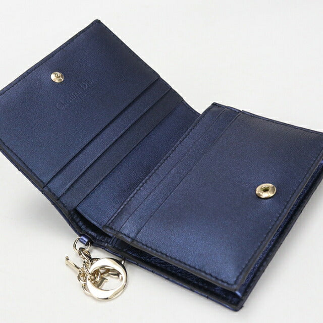 中古 ディオール 二つ折り財布 二折財布 レディース ブランド Dior ミディアム　ウォレット レザー S0178OWEC ブルー USDCD112187011