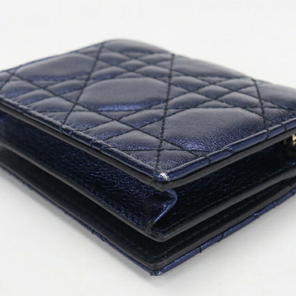 中古 ディオール 二つ折り財布 二折財布 レディース ブランド Dior ミディアム　ウォレット レザー S0178OWEC ブルー USDCD112187011