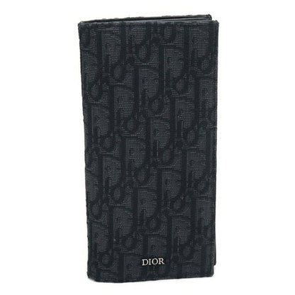 中古 ディオール 長財布二折 メンズ ブランド Dior ディオール　オブリーク ２つ折りロングウォレット 2OBBC002YSE_H03E ブラック USDCD112271011