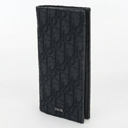 中古 ディオール 長財布二折 メンズ ブランド Dior ディオール　オブリーク ２つ折りロングウォレット 2OBBC002YSE_H03E ブラック USDCD112271011