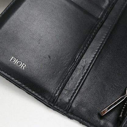 中古 ディオール 長財布二折 メンズ ブランド Dior ディオール　オブリーク ２つ折りロングウォレット 2OBBC002YSE_H03E ブラック USDCD112271011