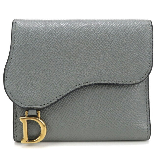 中古 ディオール 三つ折り財布 三折財布 レディース ブランド Dior サドル ロータスウォレット グレー USDCD112325011