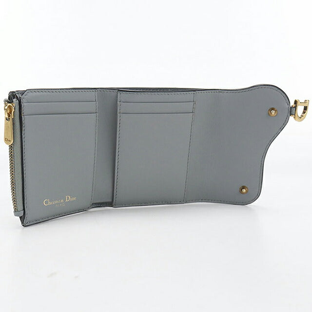 Dior グレー 三つ折り財布 中古 ディオール 三つ折り財布 三折財布 レディース ブランド Dior