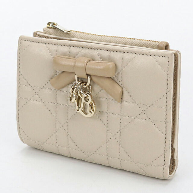 中古 ディオール 二つ折り財布 二折財布 レディース ブランド Dior レディディオール ダリア　ウォレット S2605OUQC ベージュ USDCD112610011