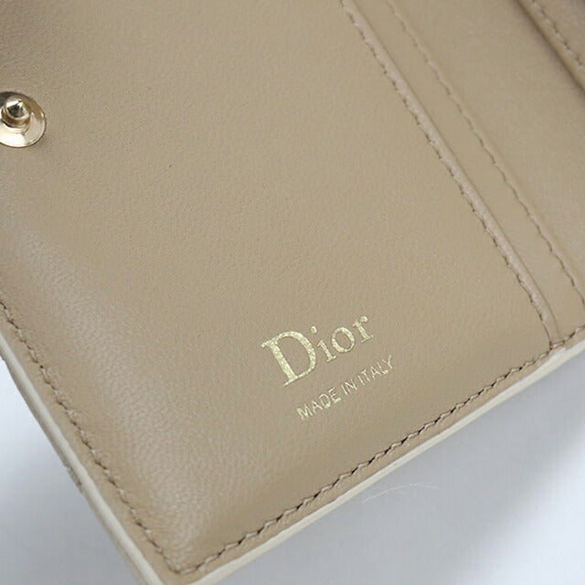 中古 ディオール 二つ折り財布 二折財布 レディース ブランド Dior レディディオール ダリア　ウォレット S2605OUQC ベージュ USDCD112610011