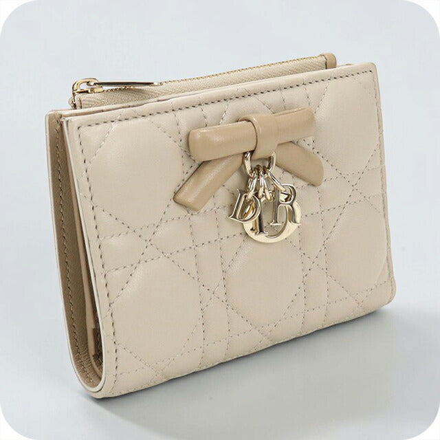 中古 ディオール 二つ折り財布 二折財布 レディース ブランド Dior レディディオール ダリア　ウォレット S2605OUQC ベージュ USDCD112610011