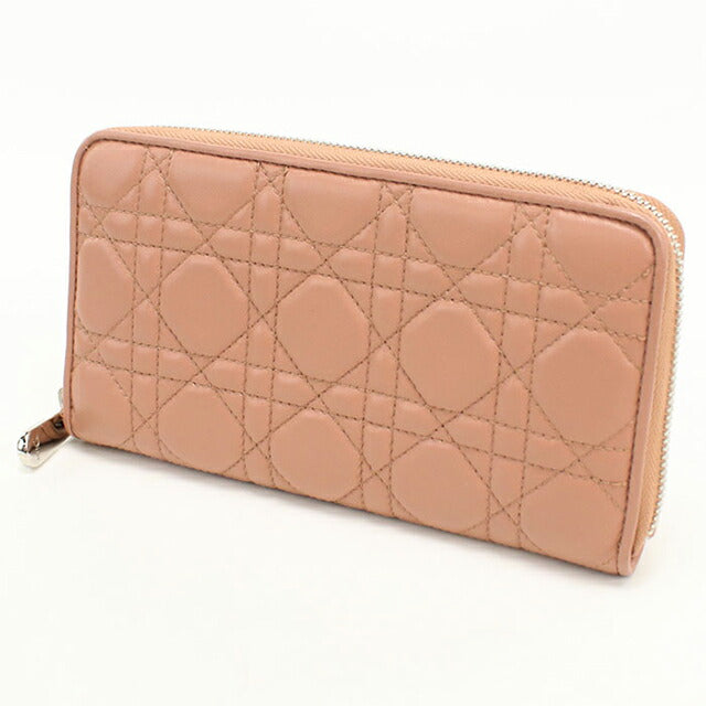 中古 ディオール 長財布ラウンドファスナー レディース ブランド Dior レディディオール ヴォワヤジュール ウォレット ピンク USDCD112979011