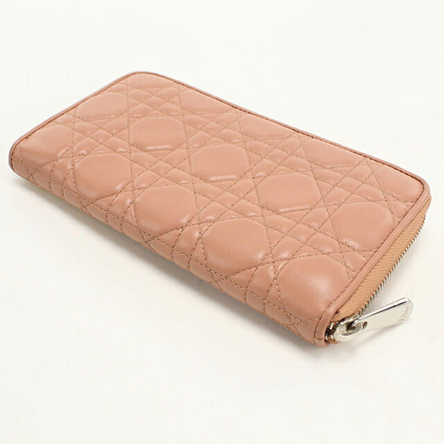 中古 ディオール 長財布ラウンドファスナー レディース ブランド Dior レディディオール ヴォワヤジュール ウォレット ピンク USDCD112979011