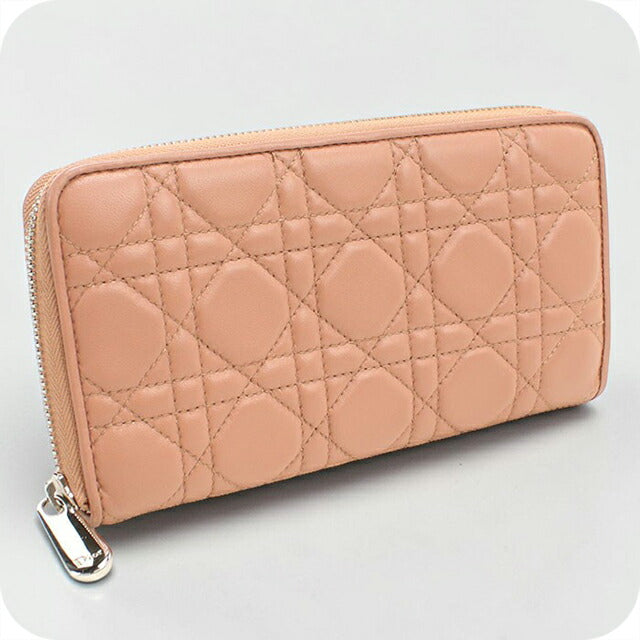 中古 ディオール 長財布ラウンドファスナー レディース ブランド Dior レディディオール ヴォワヤジュール ウォレット ピンク USDCD112979011