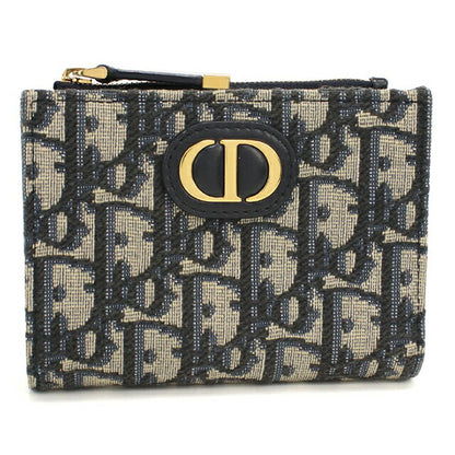 中古 ディオール 二つ折り財布 二折財布 レディース ブランド Dior 30 モンテーニュ Dahlia ウォレット S2197UTZQ ネイビー USDCD113049011