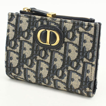 中古 ディオール 二つ折り財布 二折財布 レディース ブランド Dior 30 モンテーニュ Dahlia ウォレット S2197UTZQ ネイビー USDCD113049011