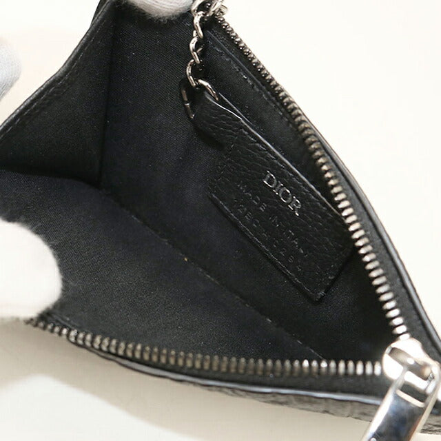 中古 ディオール 小銭入れ メンズ ブランド Dior ディオールグラビティ フラグメントケース レザー ブラック USDCD113745011