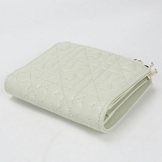 中古 ディオール 二つ折り財布 二折財布 レディース ブランド Dior レディディオール Dahlia レザー グリーン USDCD113985011
