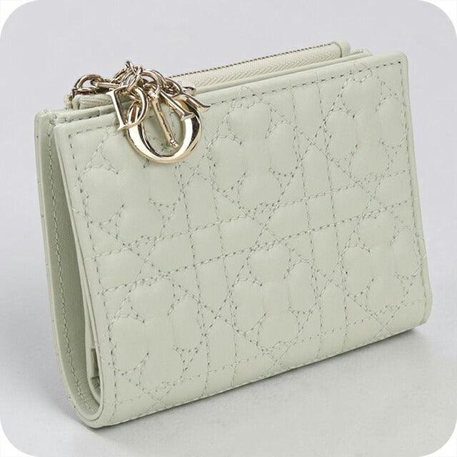 中古 ディオール 二つ折り財布 二折財布 レディース ブランド Dior レディディオール Dahlia レザー グリーン USDCD113985011