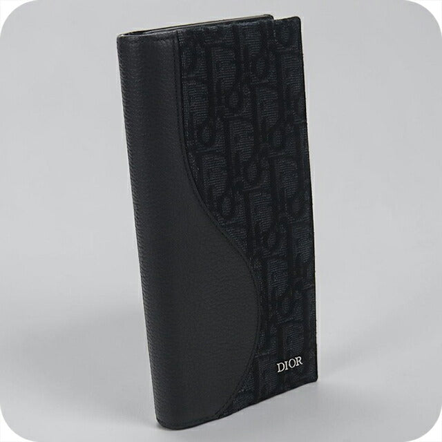 中古 ディオール 長財布二折 メンズ ブランド Dior サドル 2つ折りロングウォレット 2ADBC330YKS_H03E ブラック USDCD114172011