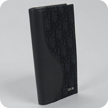 中古 ディオール 長財布二折 メンズ ブランド Dior サドル 2つ折りロングウォレット 2ADBC330YKS_H03E ブラック USDCD114172011