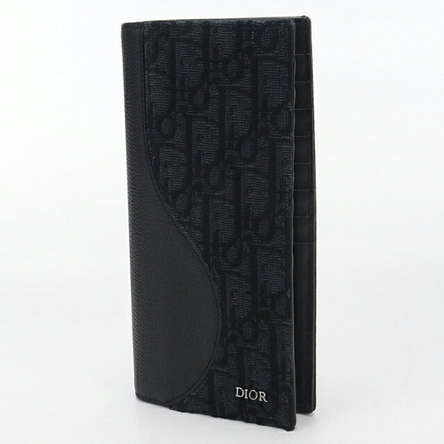 中古 ディオール 長財布二折 メンズ ブランド Dior サドル 2つ折りロングウォレット 2ADBC330YKS_H03E ブラック USDCD114172011