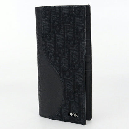 中古 ディオール 長財布二折 メンズ ブランド Dior サドル 2つ折りロングウォレット 2ADBC330YKS_H03E ブラック USDCD114172011