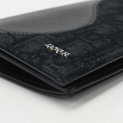 中古 ディオール 長財布二折 メンズ ブランド Dior サドル 2つ折りロングウォレット 2ADBC330YKS_H03E ブラック USDCD114172011