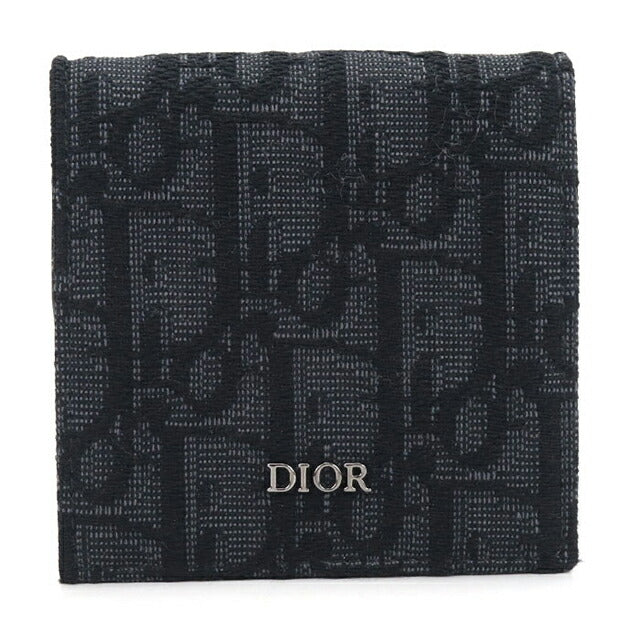 中古 ディオール 小銭入れ メンズ ブランド Dior ディオールオブリーク コインケース ブラック USDCD114542011